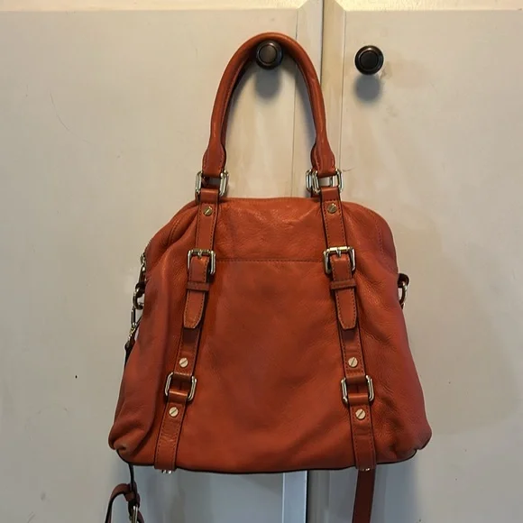 Michael Kors (Bedford) Orange Satchel with Gold Accents - Picture 4 of 9